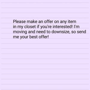 Willing to lower everything!